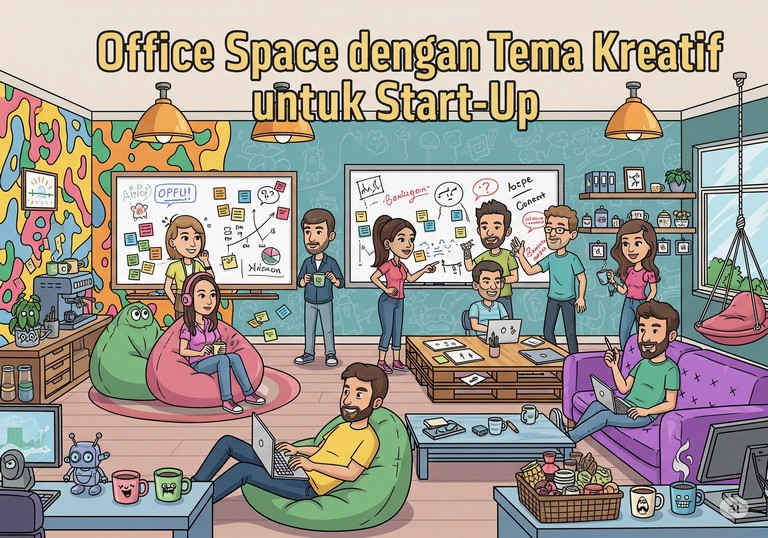Office Space dengan Tema Kreatif untuk Start-Up