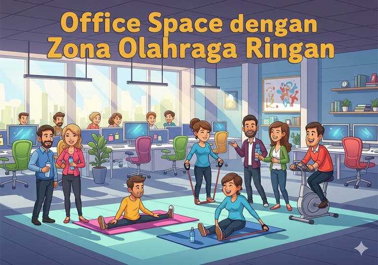 Office Space dengan Zona Olahraga Ringan