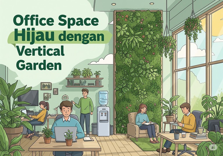 Office Space Hijau dengan Vertical Garden