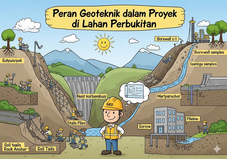 Peran Geoteknik dalam Proyek di Lahan Perbukitan