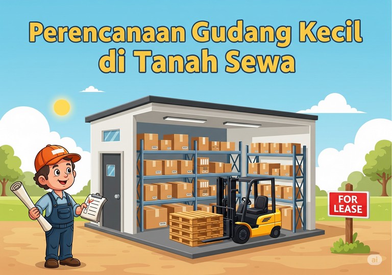 Perencanaan Gudang Kecil di Tanah Sewa