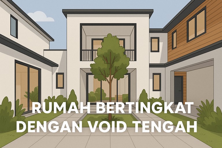 Rumah Bertingkat dengan Void Tengah
