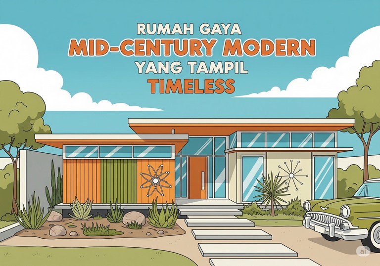 Rumah Gaya Mid-Century Modern yang Tampil Timeless