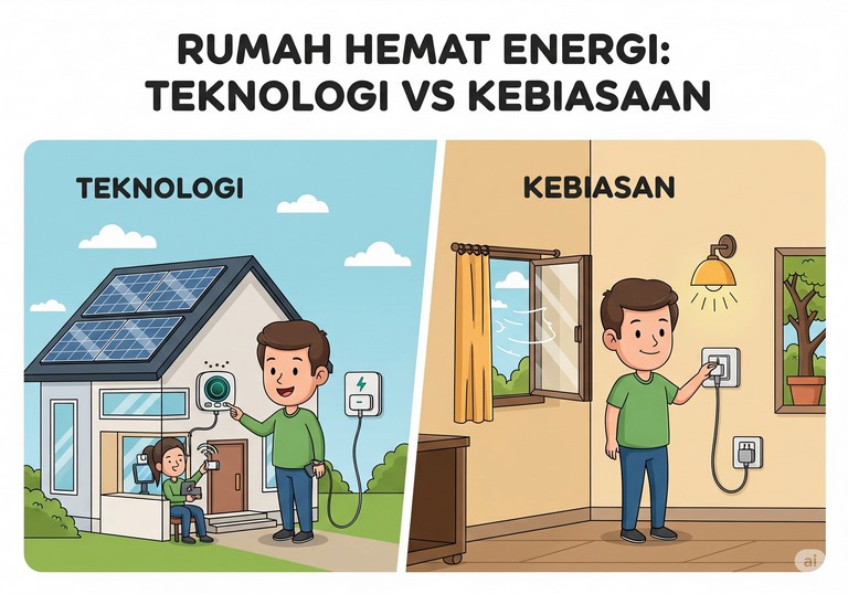 Rumah Hemat Energi: Teknologi vs Kebiasaan
