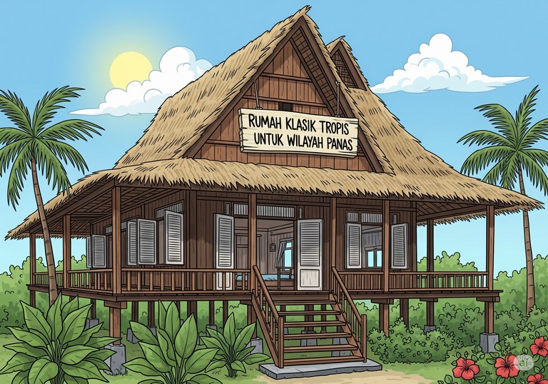 Rumah Klasik Tropis untuk Wilayah Panas