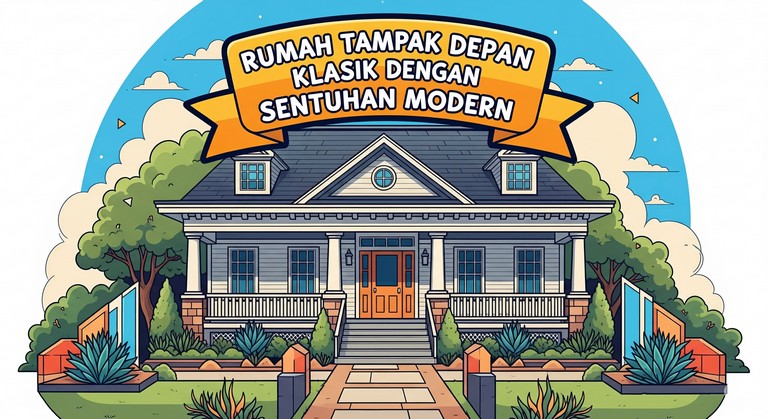 Rumah Tampak Depan Klasik dengan Sentuhan Modern