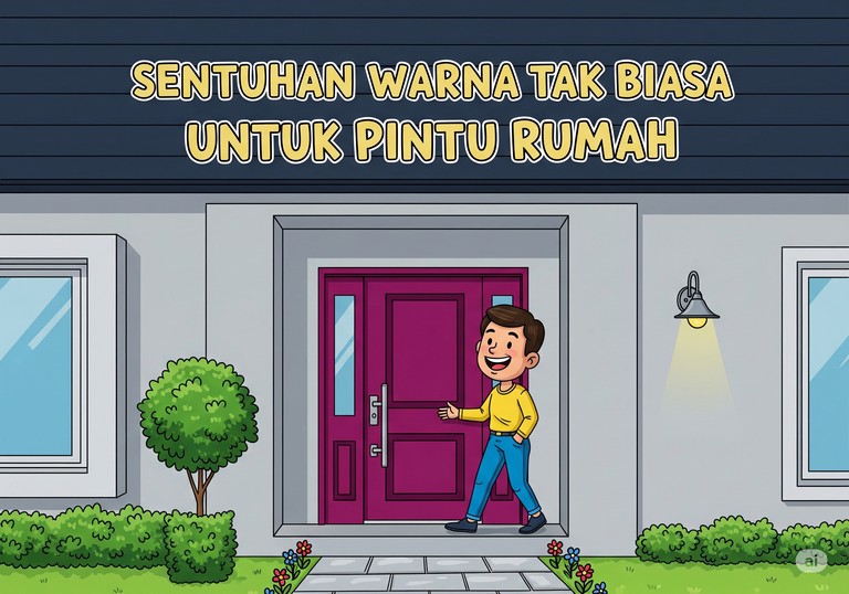 Sentuhan Warna Tak Biasa untuk Pintu Rumah