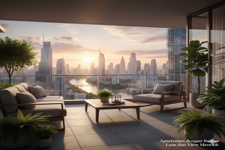 Apartemen dengan Balkon Luas dan View Menarik