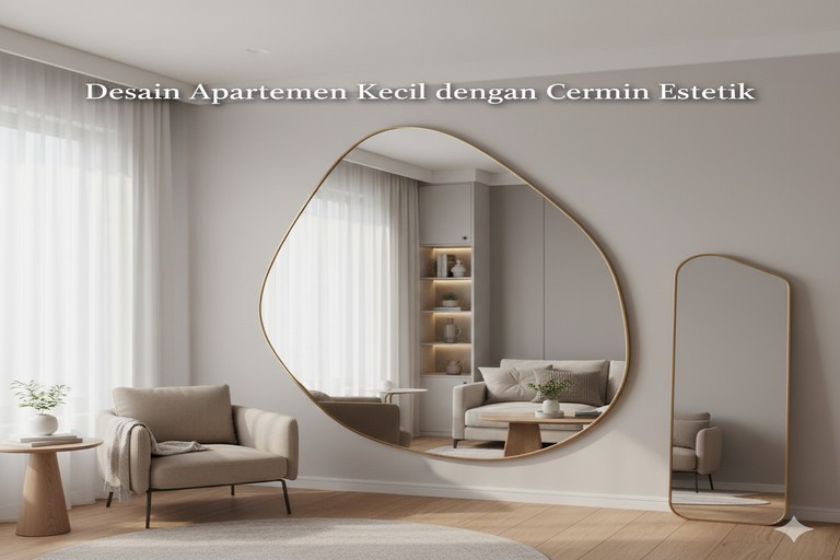 Desain Apartemen Kecil dengan Cermin Estetik