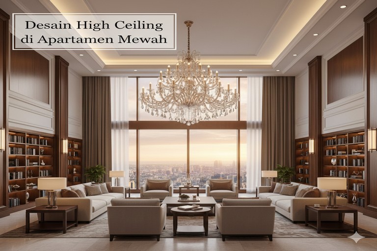 Desain High Ceiling di Apartemen Mewah