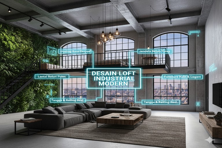 Desain Loft Industrial Modern