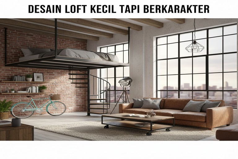 Desain Loft Kecil tapi Berkarakter