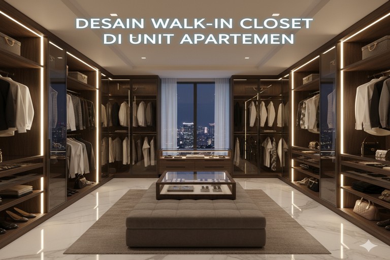 Desain Walk-in Closet di Unit Apartemen
