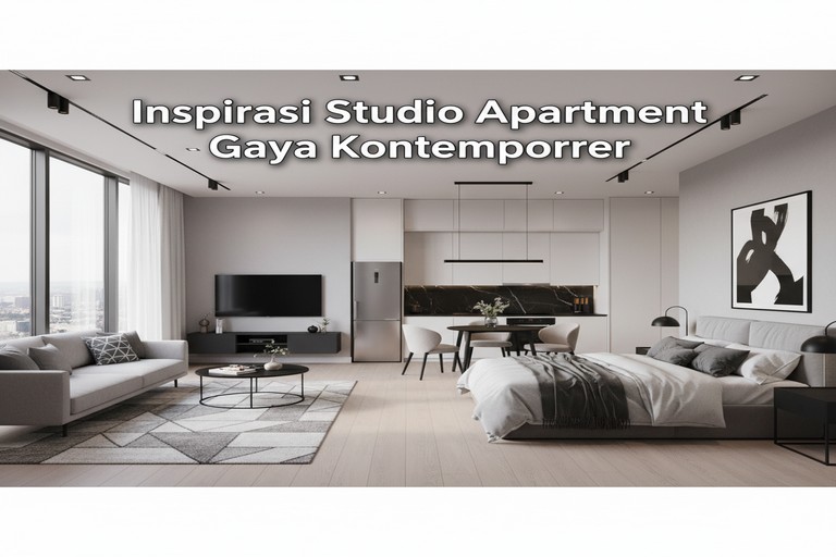 Inspirasi Studio Apartment Gaya Kontemporer