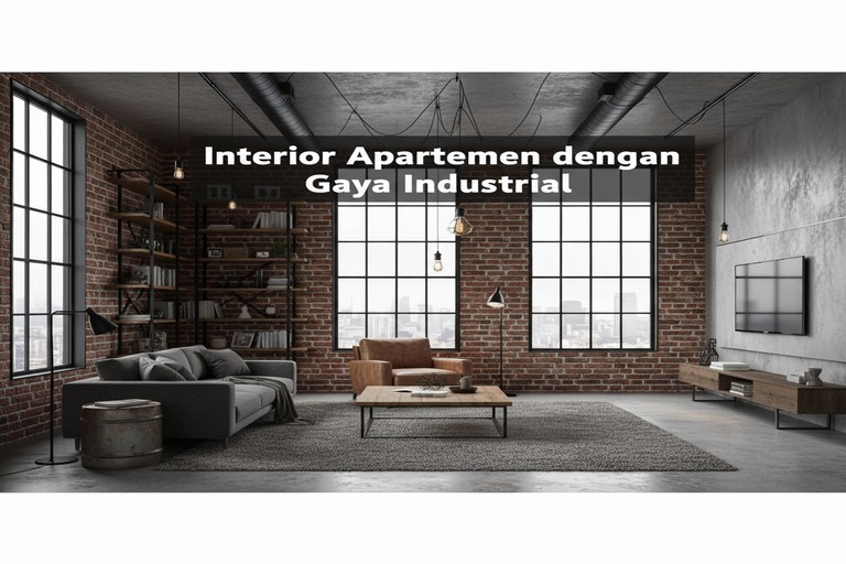 Interior Apartemen dengan Gaya Industrial