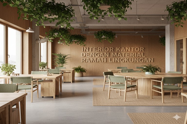 Interior Kantor dengan Material Ramah Lingkungan