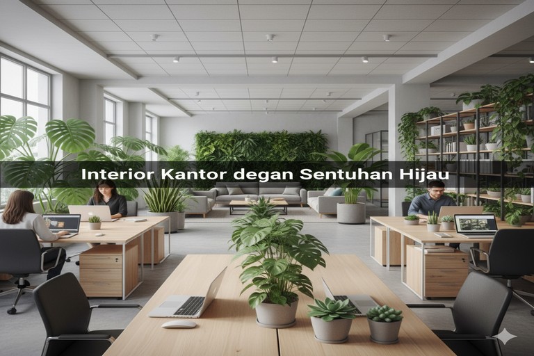 Interior Kantor dengan Sentuhan Hijau