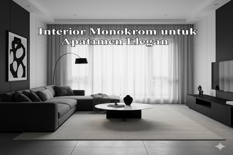 Interior Monokrom untuk Apartemen Elegan