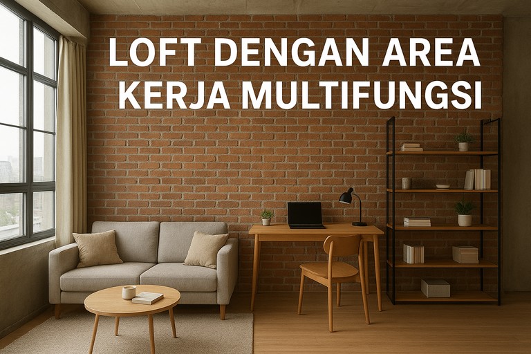 Loft dengan Area Kerja Multifungsi