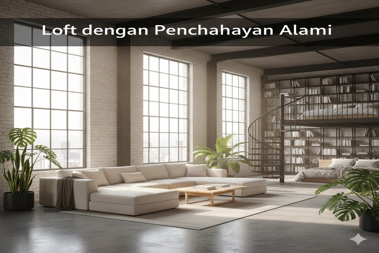 Loft dengan Pencahayaan Alami