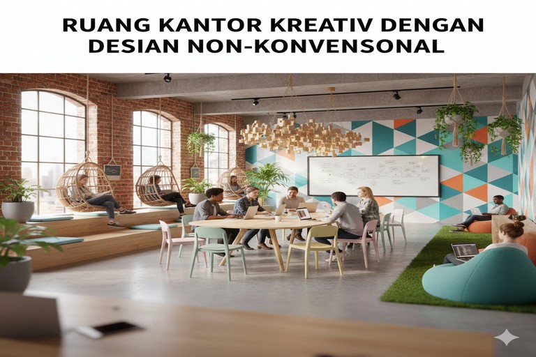 Ruang Kantor Kreatif dengan Desain Non-Konvensional