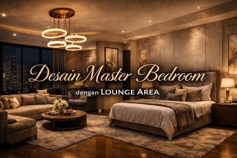 Desain Master Bedroom dengan Lounge Area
