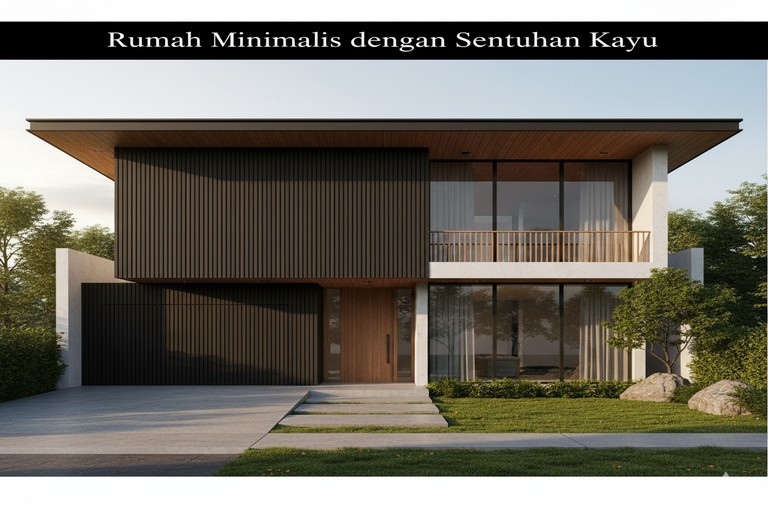 Rumah Minimalis dengan Sentuhan Kayu