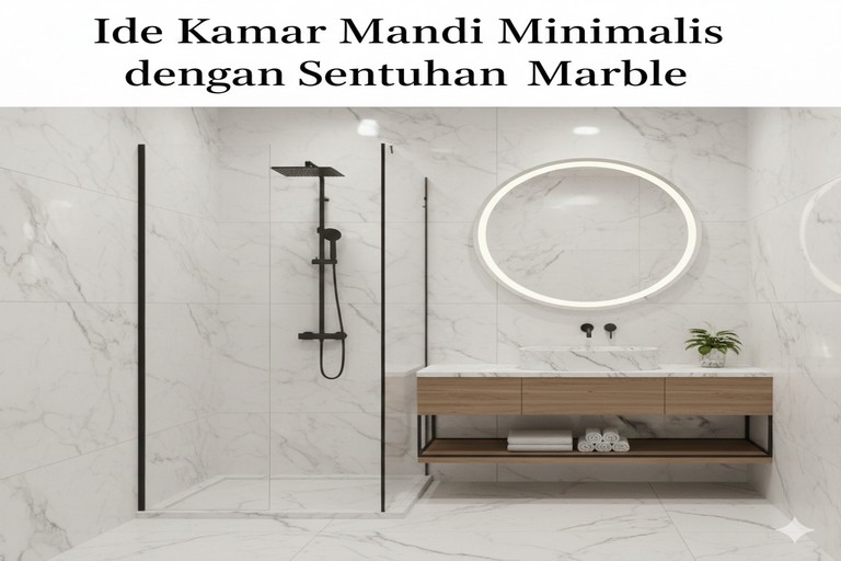 Ide Kamar Mandi Minimalis dengan Sentuhan Marble