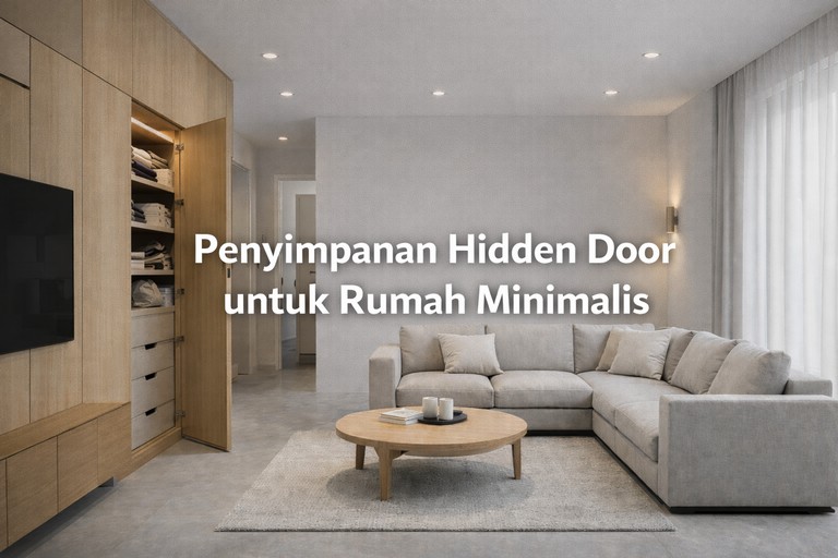 Penyimpanan Hidden Door untuk Rumah Minimalis